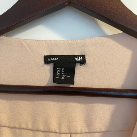 Top shirt button down XL adjustable sleeves H&M beige - Picture 2 of 4